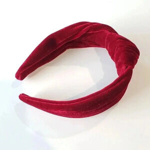 NWOT Burgundy Wine Velvet Knotted Headband OS